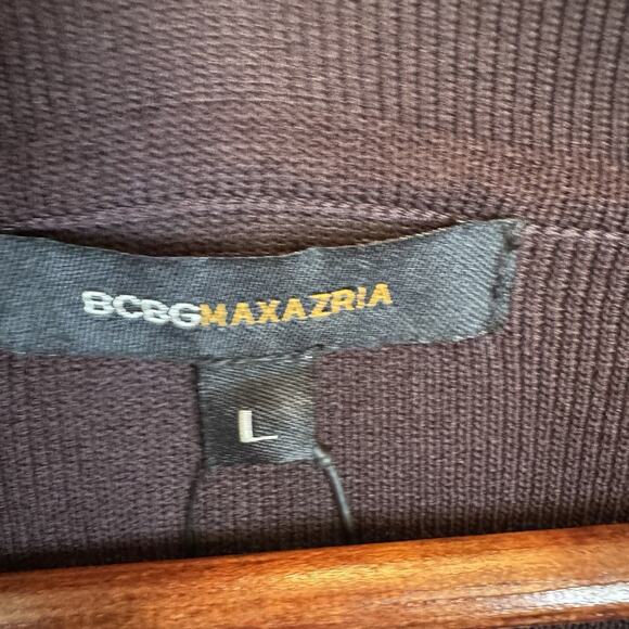 BCBG MaxAzria Women’s L Slinky Knit Cardigan Sweater Brown Lime Luxe Neutral NWT - Picture 2 of 13